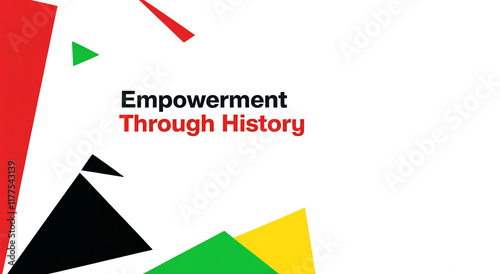 Free Download Minimalist geometric design with red, green, yellow, and black and text 