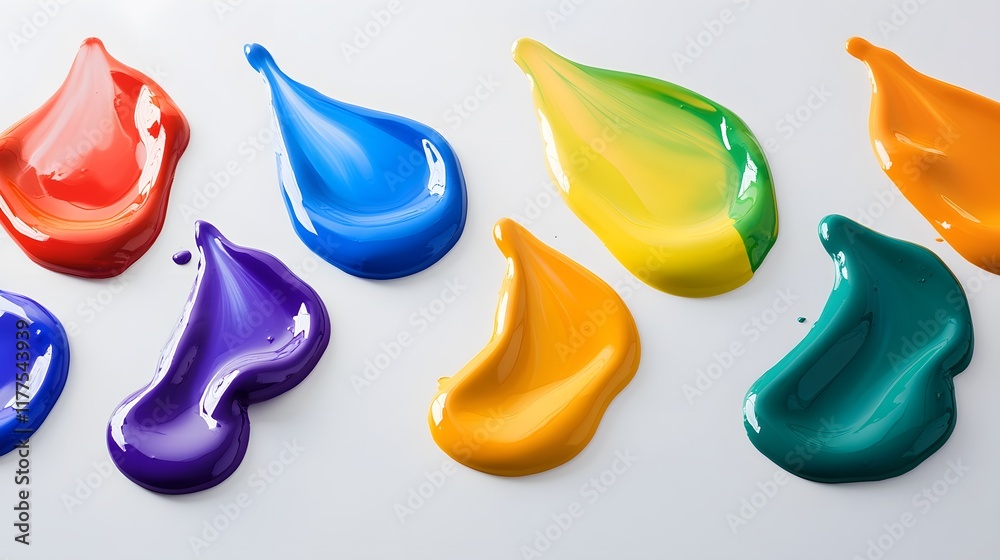 Obraz premium Creative painting techniques with vibrant colors art studio photo bright environment close-up expression