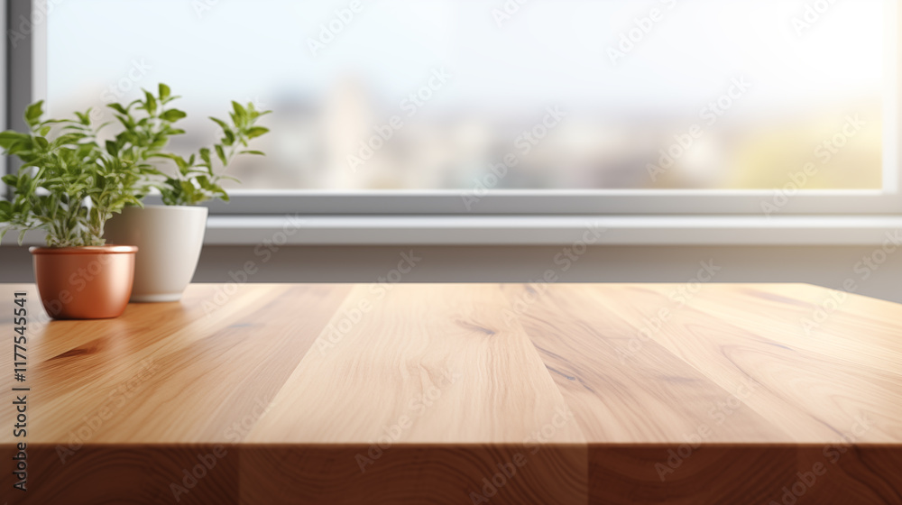© PNG HAP HAP - Close up Wooden table foreground, wood tabletop front view, light brown rustic countertop surface