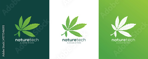 Inspiration cbd cannabis marijuana hemp ,  leaf farm nature cultivation logo design