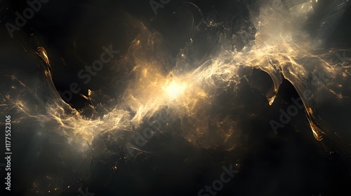 Cosmic energy explosion infinite space abstract art dark environment wide view celestial concept photo