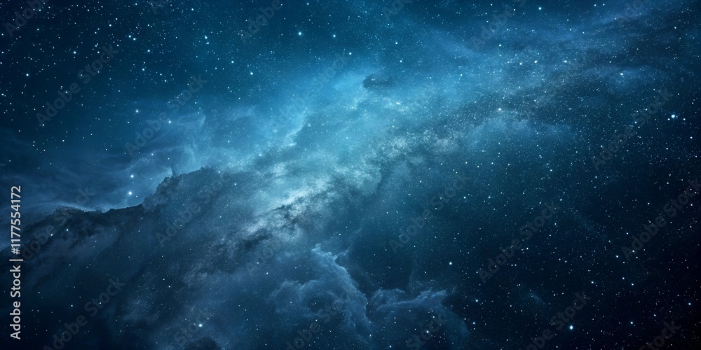 Obraz premium Blue Gradient Background with Grainy Glow and Noise Texture for Banner Design