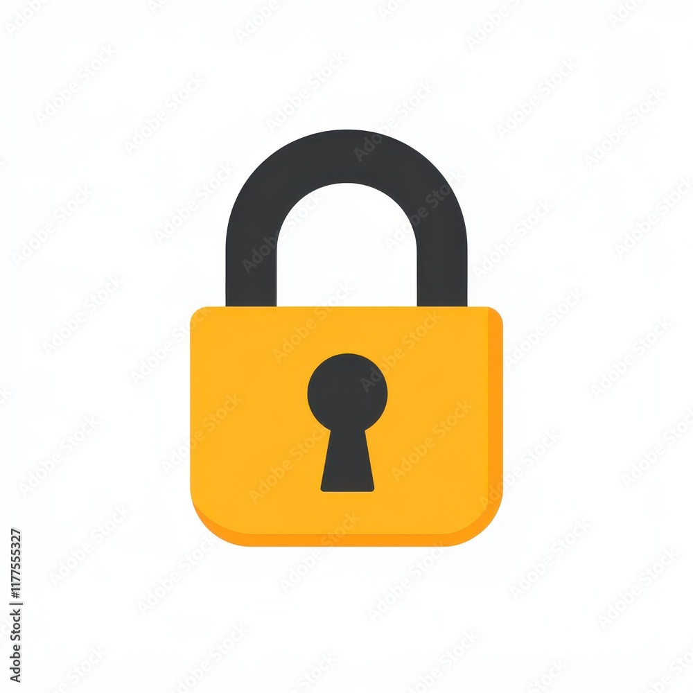 A vibrant yellow padlock graphic symbolizing security and protection. A vibrant yellow padlock graphic symbolizing security and protection.