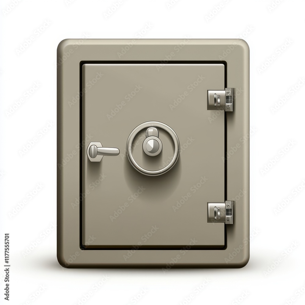 A sturdy gray safe with a large dial and secure locks, symbolizing security and protection. A sturdy gray safe with a large dial and secure locks, symbolizing security and protection.