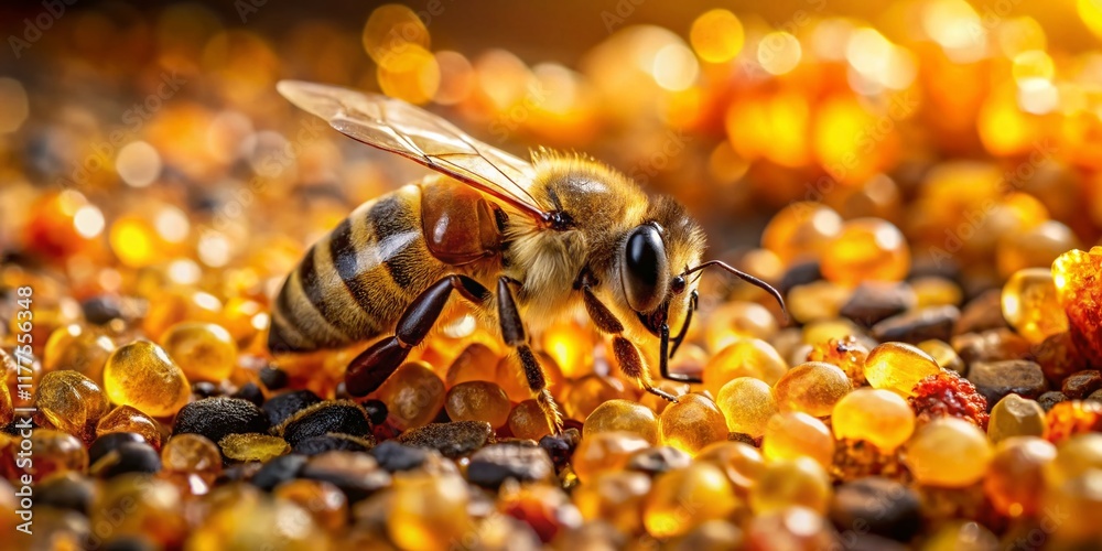 Microscopic Pollen Grains and Propolis Resin: High-Resolution Stock Photo Microscopic Pollen Grains and Propolis Resin: High-Resolution Stock Photo