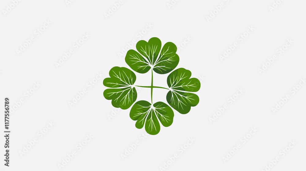 Professional plant logo design with four leaves on stem for botanical brand identity Professional plant logo design with four leaves on stem for botanical brand identity