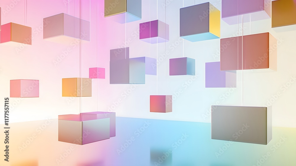 Abstract colorful cube display digital art studio visual content modern environment aesthetic viewpoint Abstract colorful cube display digital art studio visual content modern environment aesthetic viewpoint