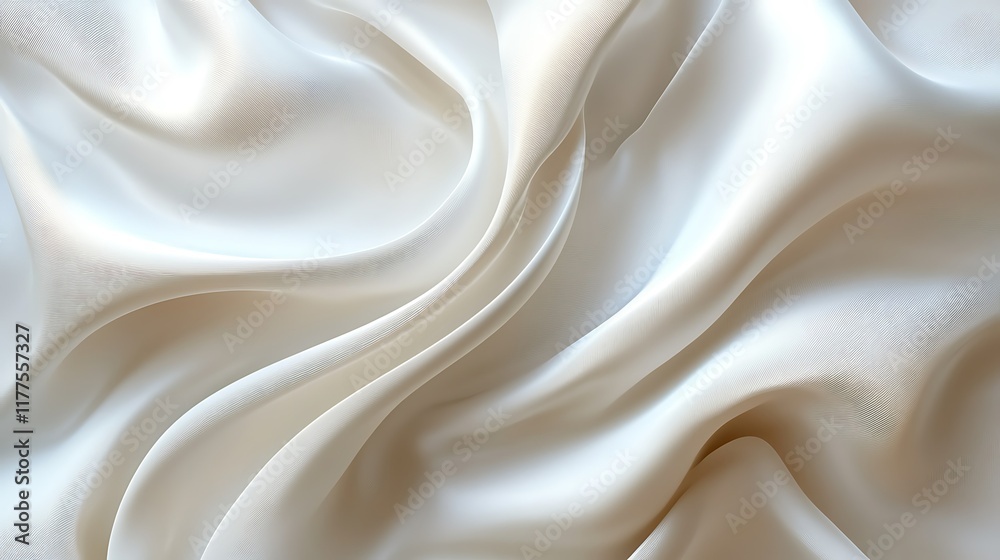 Obraz premium Draped ivory silk fabric texture background.