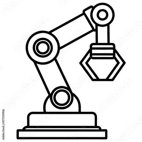 Robotic Arm Line Art Icon