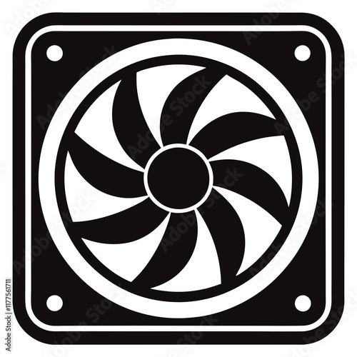 Computer Cooling Fan Silhouette Icon photo