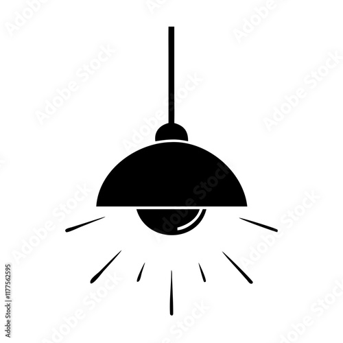 Hanging Lamp Silhouette Vector Illustration 