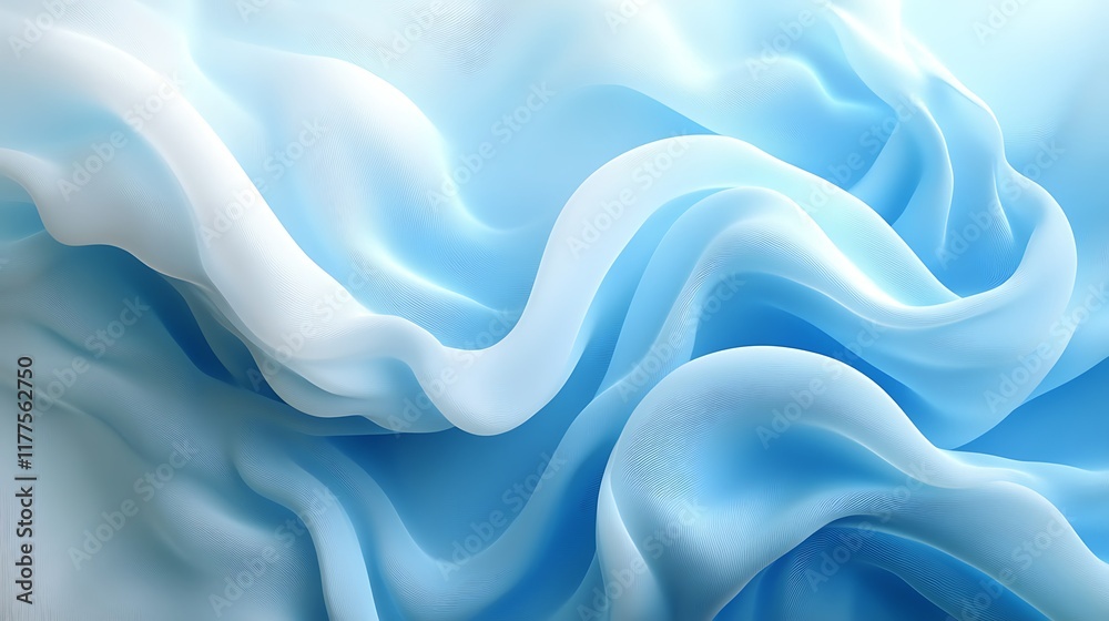 Obraz premium Blue fabric waves, soft texture, elegant drape, background design, website use.