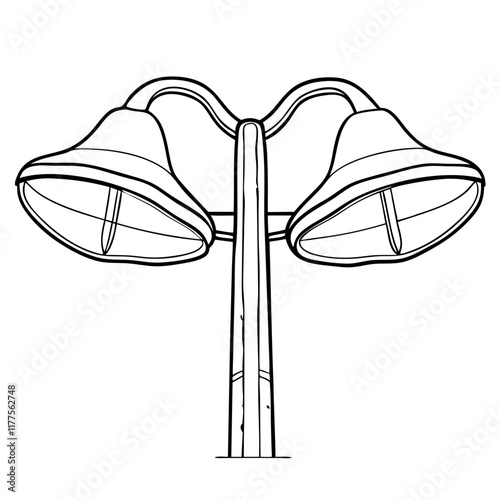 Vintage Street Lamp Line Art Design 