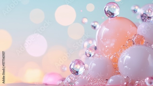 Wallpaper Mural Dreamy Pastel Bubbles Abstract Background Soft Focus Pink and White Spheres Bokeh Lights Closeup Torontodigital.ca