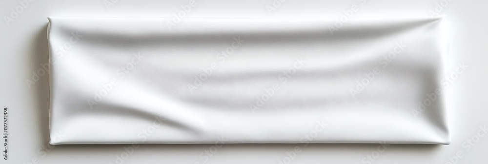 Naklejka premium Detailed white fabric canvas with subtle texture and shadow on white