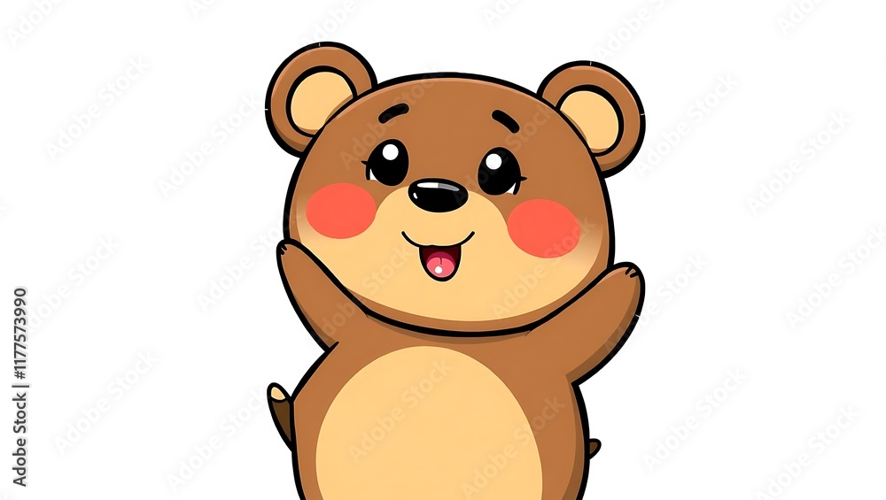 Adorable Brown Bear Cub: Cartoon Illustration Adorable Brown Bear Cub: Cartoon Illustration