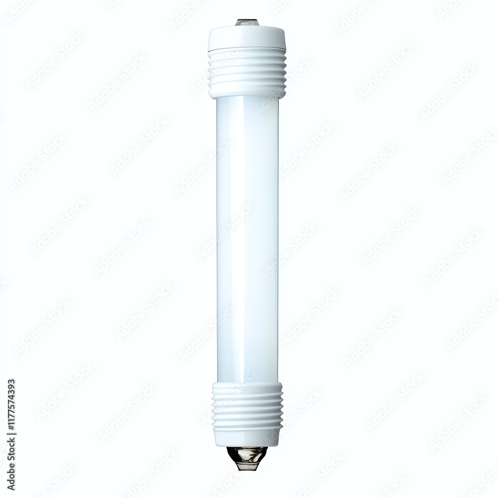 LED tube light with white casing, isolated on white background. LED tube light with white casing, isolated on white background.