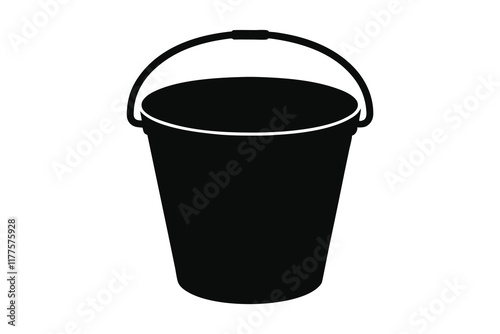 bucket silhouette, bucket vector icon, bucket black silhouette vector