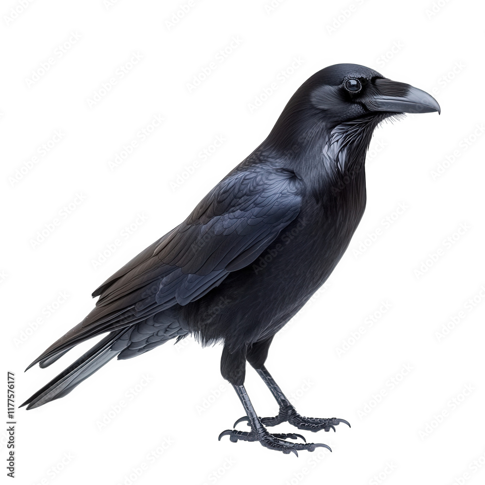 detailed illustration of a raven. showcasing its sleek black feathers and distinctive beak. set against a plain background this artwork emphasizes the bird's features and can be used for educational. detailed illustration of a raven. showcasing its sleek black feathers and distinctive beak. set against a plain background this artwork emphasizes the bird's features and can be used for educational.