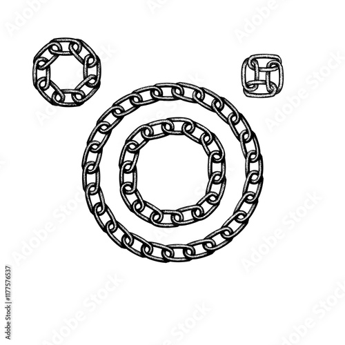 Chains hand drawing vector isolated on background.