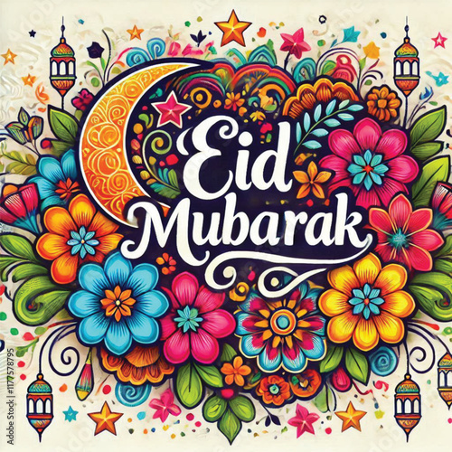 vector eid mubarak, a Muslim holiday throughout the world