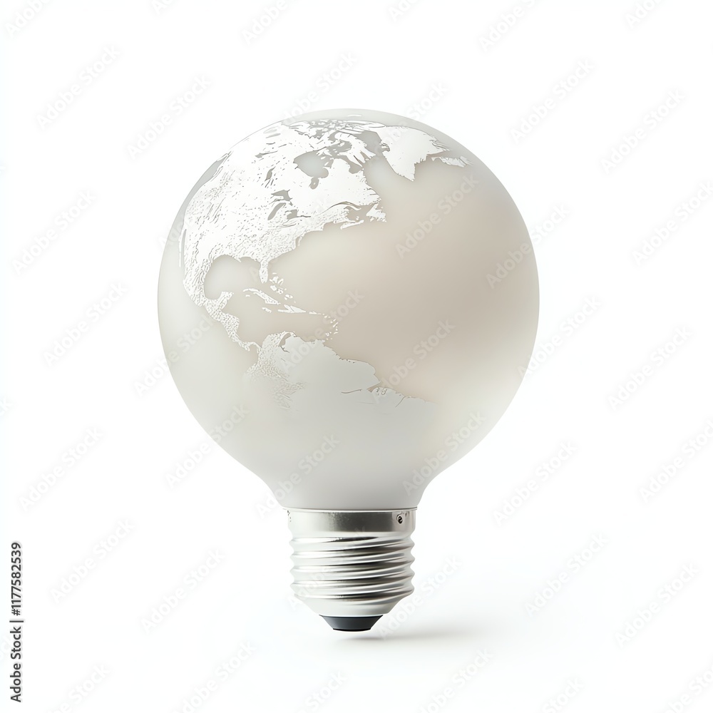 Light bulb shaped planet earth on a white isolated background. Light bulb shaped planet earth on a white isolated background.