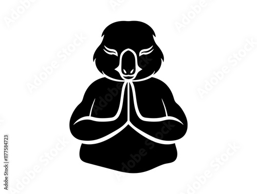 Koala Yoga silhouette vector illustration photo