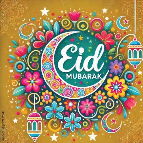vector eid mubarak, a Muslim holiday throughout the world