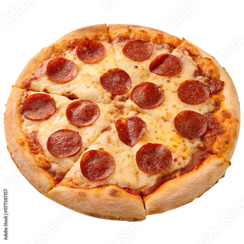 pepperoni pizza, isolated on a transparent background photo