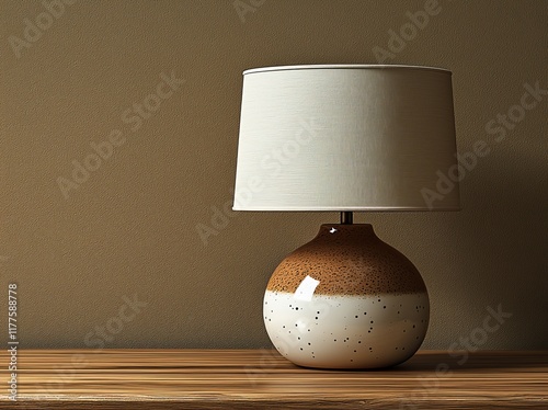 A minimalist table lamp featuring a slim metal stem and a plain white shade offers gentle, warm light for a tidy, uncluttered desk
