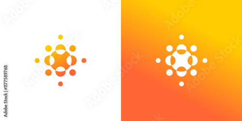 abstract molecule logo design