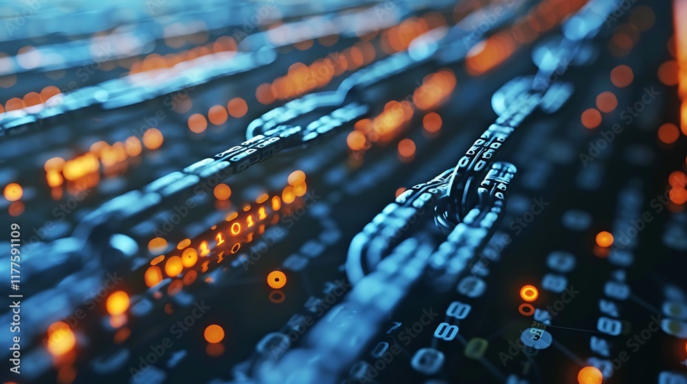 Digital ledger with transaction records, showing the transparency and immutability of blockchain technology Digital ledger with transaction records, showing the transparency and immutability of blockchain technology