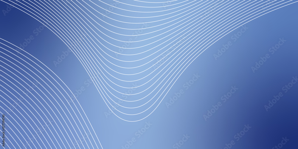 Blue background with smooth gradient waves and wavy white lines of abstract shapes. Blue background with smooth gradient waves and wavy white lines of abstract shapes.