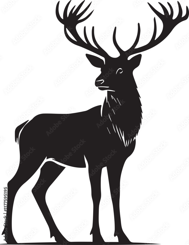 Fototapeta premium Running Deer Silhouette Vector