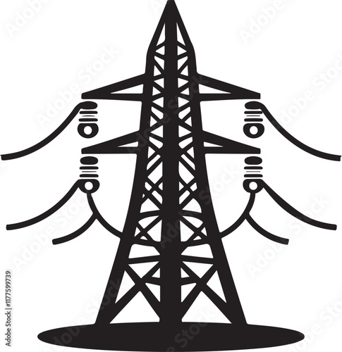 Electrical Power Transmission Tower with Insulators A Vital Energy Link