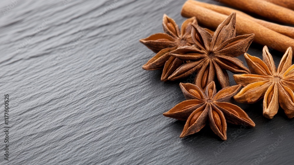 Fototapeta premium Star anise on wooden background