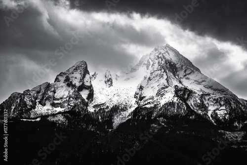 mountain panorama view in the alps	