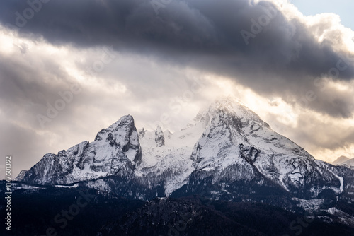 mountain panorama view in the alps	