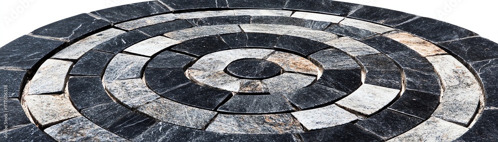 Spiral pattern of stones on white isolate background. Spiral pattern of stones on white isolate background.