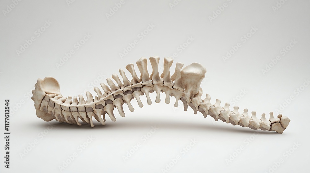 Human spine model, anatomical study, medical illustration, health background Human spine model, anatomical study, medical illustration, health background