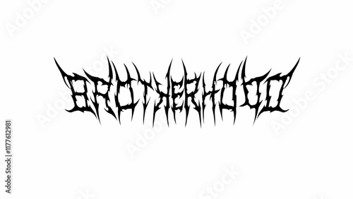 Brotherhood text typography dark symmetrical lettering  vector design for t-shirt print apparel