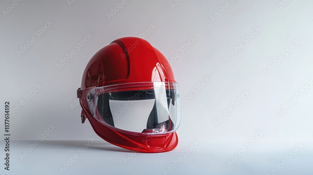 Bright Red Safety Helmet for Protective Gear Use Bright Red Safety Helmet for Protective Gear Use