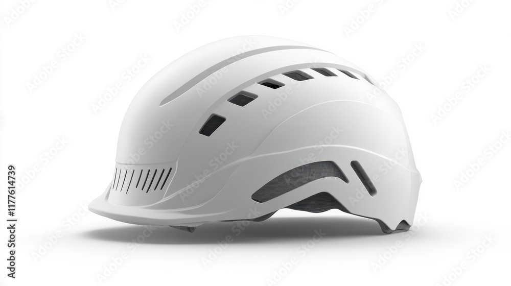 Fototapeta premium Modern White Safety Helmet for Construction Use
