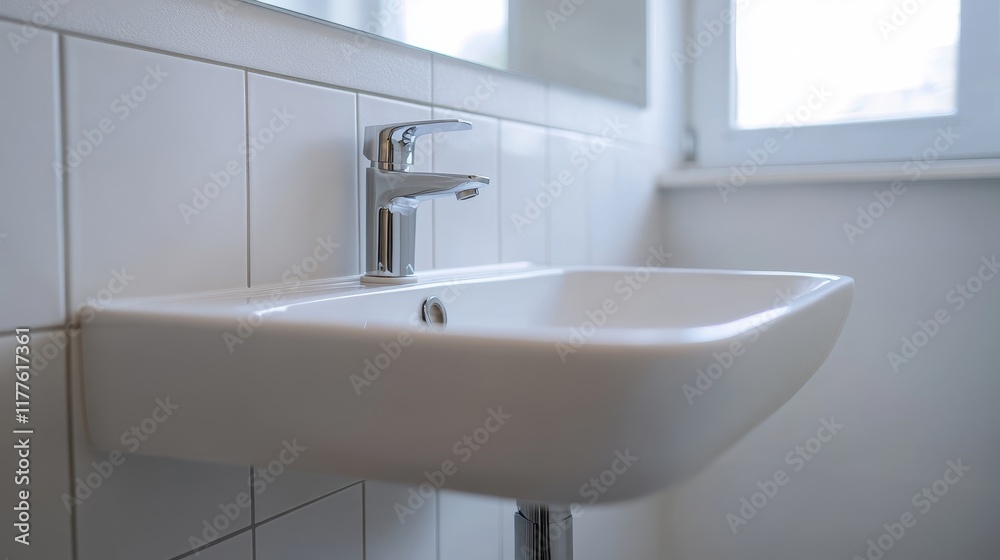 Modern Bathroom Sink with Chrome Faucet Modern Bathroom Sink with Chrome Faucet