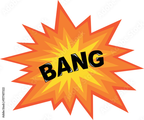 vector illustration onomatopoeia explosion collision with bang text