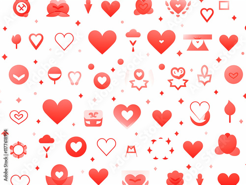 Premium Background of Minimal Love Symbols and Hearts