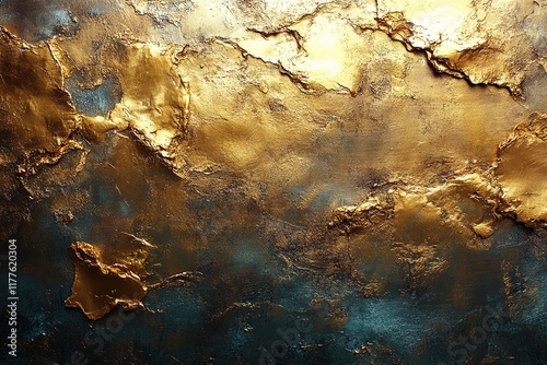 Close-up of a Textured Gold-Bronze Surface