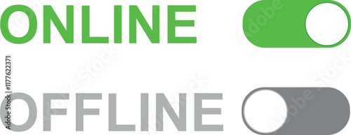 vector illustration buttons online offline system