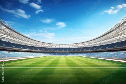Exciting soccer match stadium photography daylight aerial view sports enthusiasm