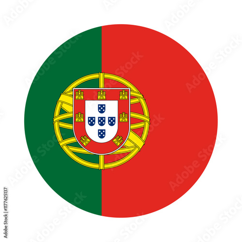 Round Portugal flag icon